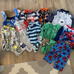 Lot of 12 Month Baby Boy Pajamas